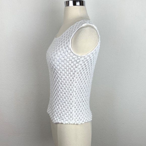 Vintage 60/70s Majestic Knit Tank Top Small Textured Knit Pin Up Rockabilly USA - Picture 4 of 8